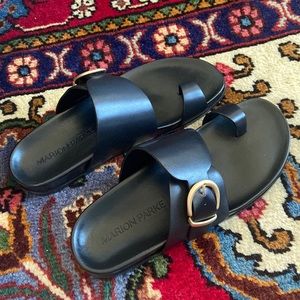 Marion Parke NWT black leather flats “Cyrus”